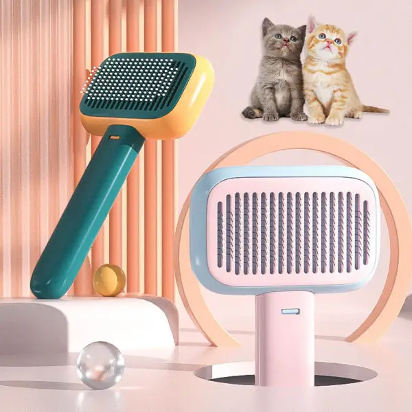 Next-Gen Massage Grooming Brush – Stainless Steel Comb for Cats & Dogs with Knot-Removing, Circulation-Boosting & Easy-Clean Features